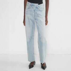 NWT Aritzia AGOLDE Criss Cross Upsized High Rise Cross-Front Jeans Suburbia 24